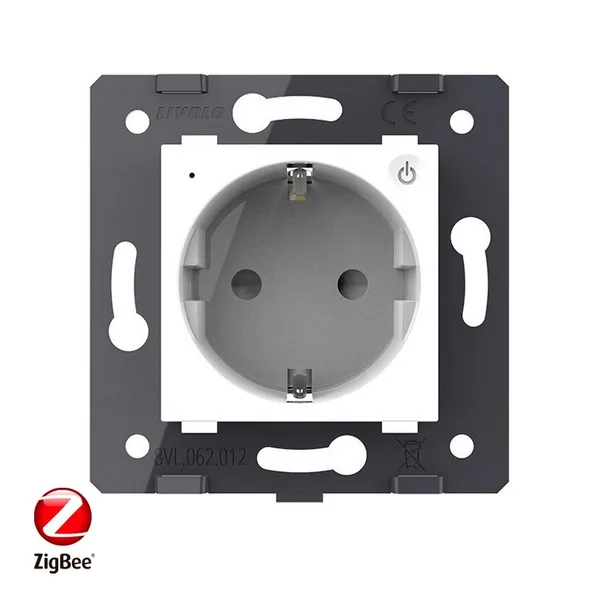 Розетка ZigBee (Wi-Fi) с з/з с защитными шторками 16A, цвет белый (механизм) Livolo — фото 2