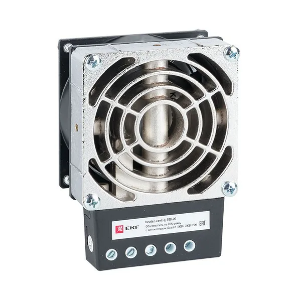 Обогреватель на DIN-рейку с вентилятором 100Вт 230В IP20 Quadro PROxima EKF