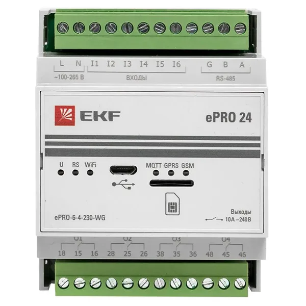 Контроллер базовый ePRO 24 удаленного управления 6вх\4вых 230В WiFi GSM PROxima EKF — фото 5