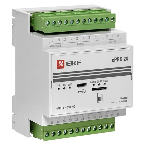 Контроллер базовый ePRO 24 удаленного управления 6вх\4вых 230В WiFi GSM PROxima EKF — фото 3