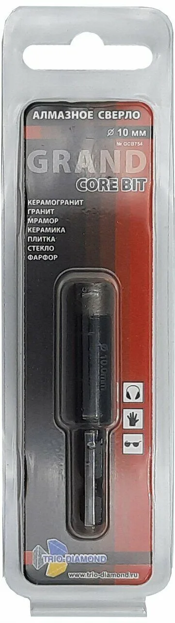 Коронка алмазная по керамограниту 10 мм Серебряная пайка GCB754 Trio-Diamond — фото 4