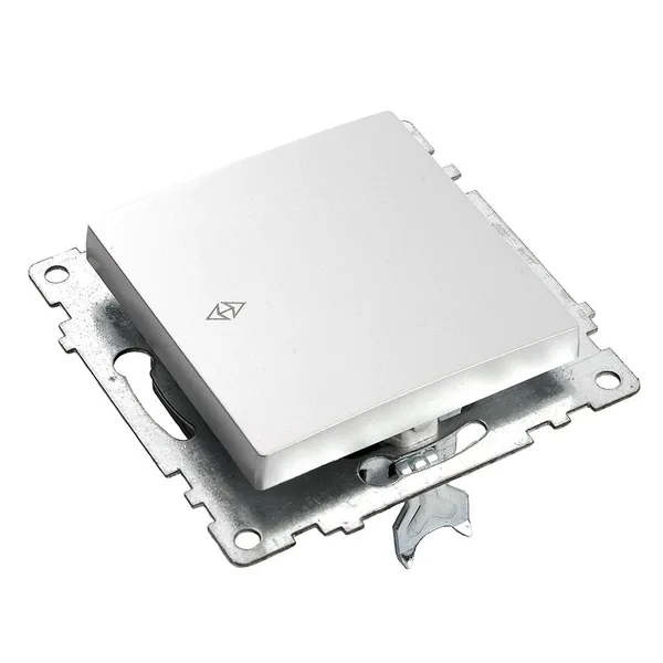 Переключатель 1-клавишный (механизм), STEKKER GLS10-7105-03, 250V, 10А, серия Катрин, серебро — фото 3
