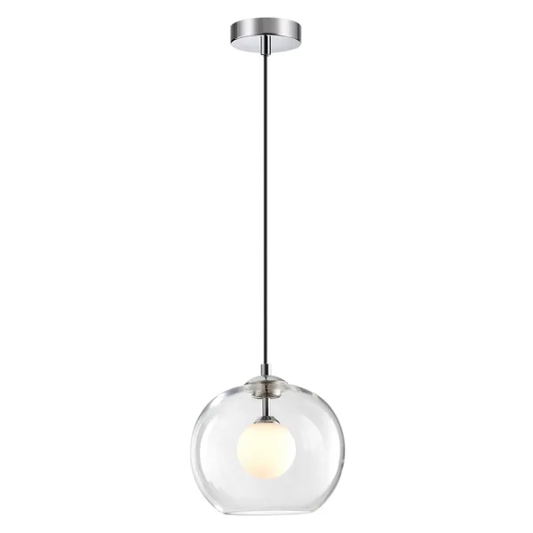 Подвес G9 1*40W LOSTAR хром/белый/прозрачный/стекло D ODEON LIGHT — фото 6