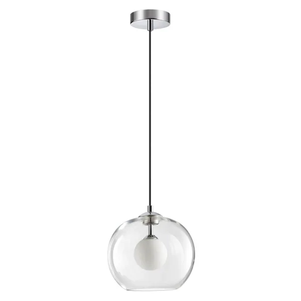 Подвес G9 1*40W LOSTAR хром/белый/прозрачный/стекло D ODEON LIGHT