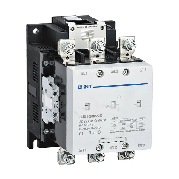 Контактор вакуумный CJX1-300/22K 300А(АС3) 2НО+2НЗ AC/DC 220В 50/60Гц CHINT