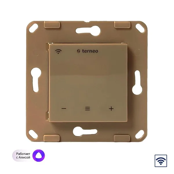 Терморегулятор Terneo SX для рамки Livolo с сенс.упр., Wi-Fi, внешний датчик темп., бежевый (мех.) — фото 2