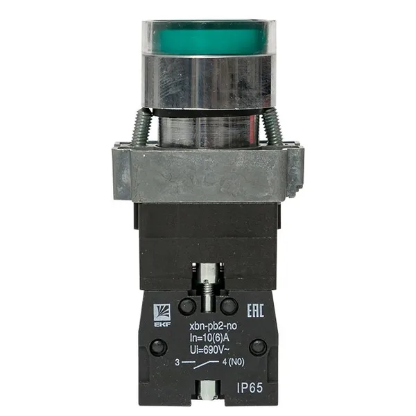Кнопка BA31 с подстветкой 230В зеленая NO IP65 PROxima EKF — фото 3
