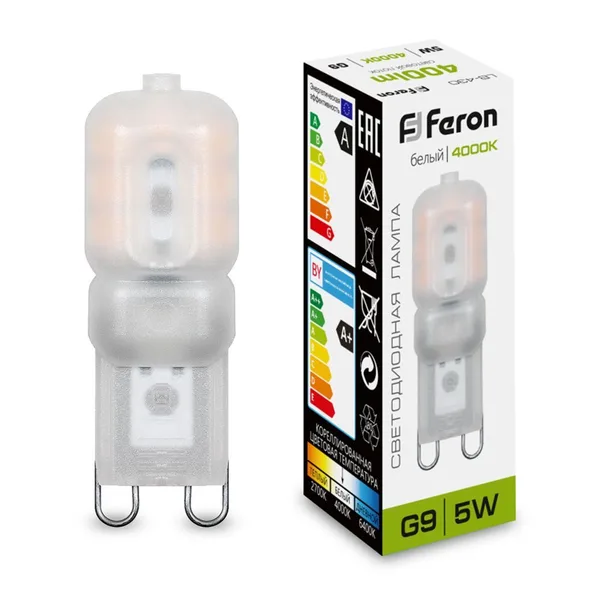 Лампа светодиодная Feron LB-430 G9 5W 4000K — фото 2