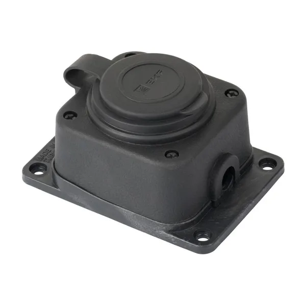 Роз, одномест, с защит, крышкой каучуковая 230В 2P+PE 16A IP44 PRO EKF