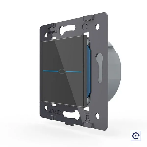 Одноклавишная сенсорная кнопка Quadro, цвет черный (механизм) Livolo