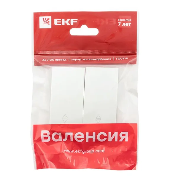 Валенсия Лицевая панель выключателя 2-кл, проходного 10А жемчуг EKF — фото 4