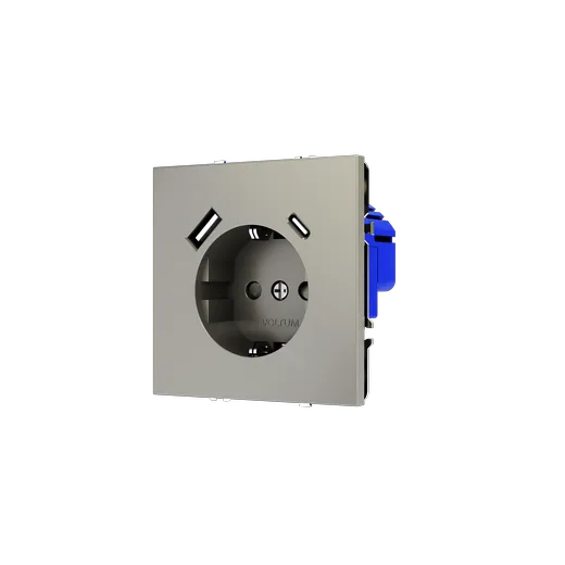 Розетка встраиваемая Voltum S70 с заземлением и защитными шторками, 16А, с USB, A+C, (шелк) — фото 17