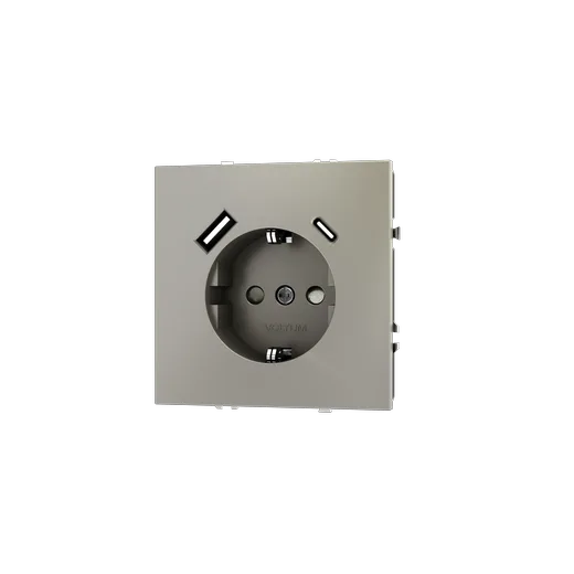 Розетка встраиваемая Voltum S70 с заземлением и защитными шторками, 16А, с USB, A+C, (шелк) — фото 18