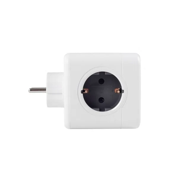 Разветвитель Cube Original 4 Euro 16А, 3 USB 2A+C с блоком 5В/3.0А RocketSocket, цвет белый-серый — фото 2