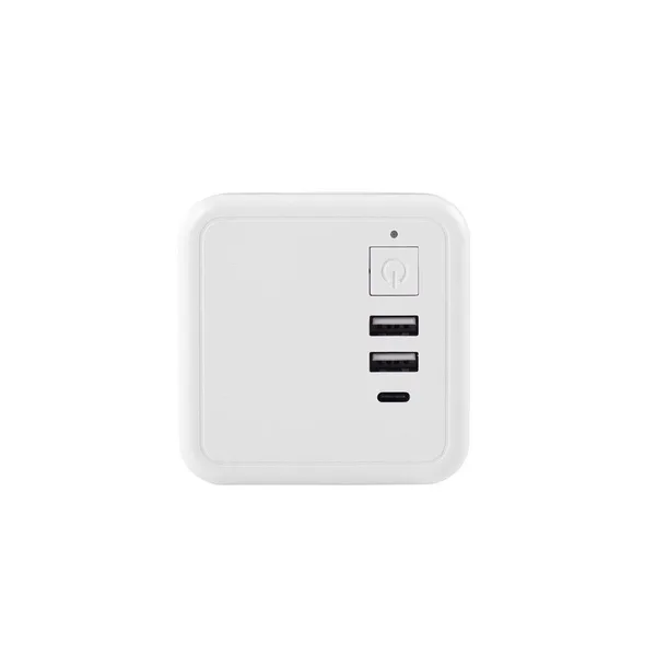 Разветвитель Cube Original 4 Euro 16А, 3 USB 2A+C с блоком 5В/3.0А RocketSocket, цвет белый-серый — фото 3