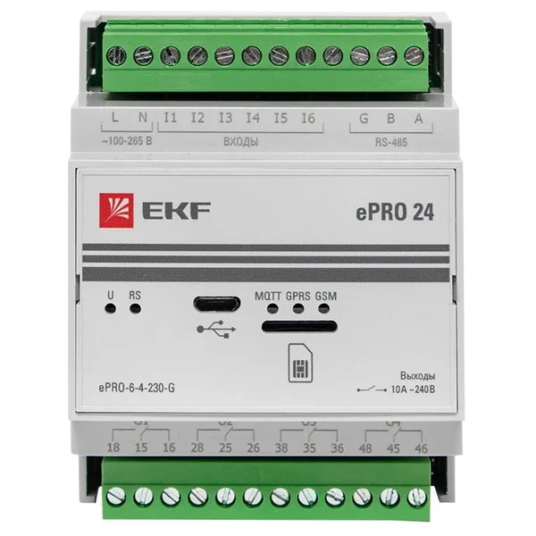 Контроллер базовый ePRO 24 удаленного управления 6вх\4вых 230В GSM PROxima EKF — фото 3