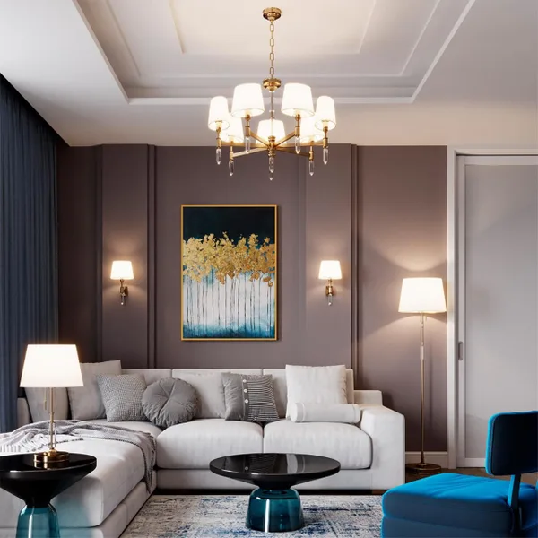 Люстра E14 7*40W LONDON бронзовый/белый/ткань ODEON LIGHT — фото 2