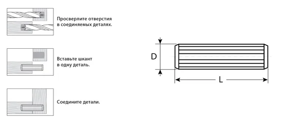 Шканты мебельные буковые, 8,0x35мм, 20шт, ЗУБР — фото 2