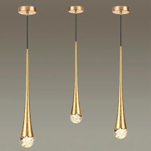 Подвесной св-к IP20 GU10 LED max 6W GOTA прозрачн/золот фольг-ние ODEON LIGHT — фото 4