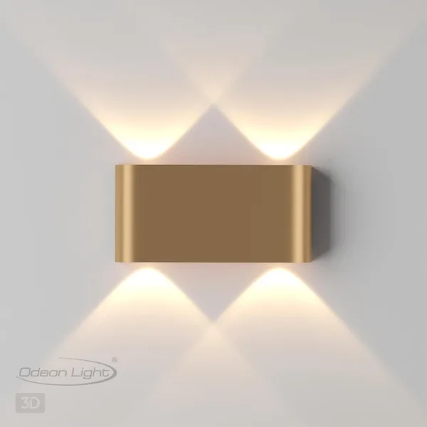 Настенный св-к LED 3000K 4W 220V MAGNUM золотистый/металл ODEON LIGHT — фото 3