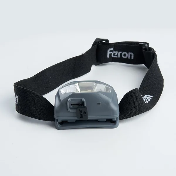 Фонарь налобный Feron TH2301 с аккумулятором 3W 1COB USB IP44, пластик — фото 7