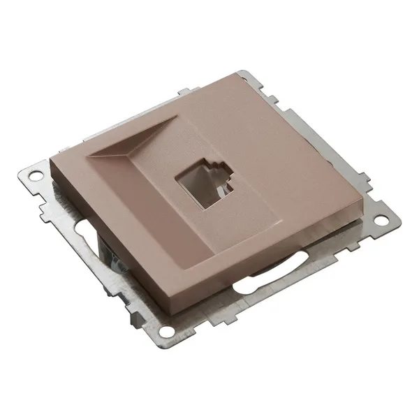 Розетка компьютерная 1-местная RJ-45 (механизм), STEKKER GLS00-7107-02, серия Катрин, шампань — фото 4