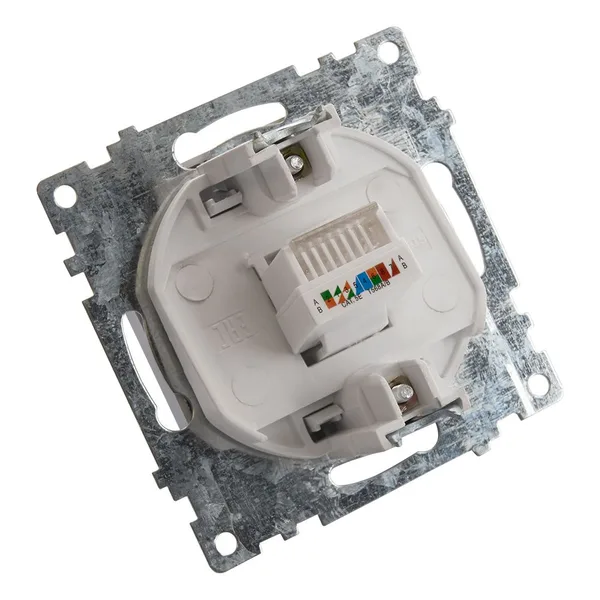 Розетка компьютерная 1-местная RJ-45 (механизм), STEKKER GLS00-7107-02, серия Катрин, шампань — фото 5
