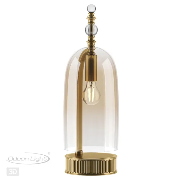 Настольная лампа E14 1*40W BELL бронзовы/коньячный/стекло ODEON LIGHT — фото 4