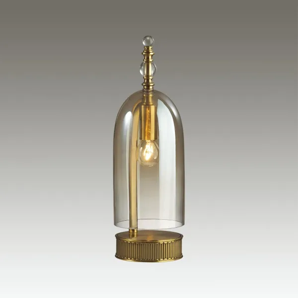 Настольная лампа E14 1*40W BELL бронзовы/коньячный/стекло ODEON LIGHT — фото 3