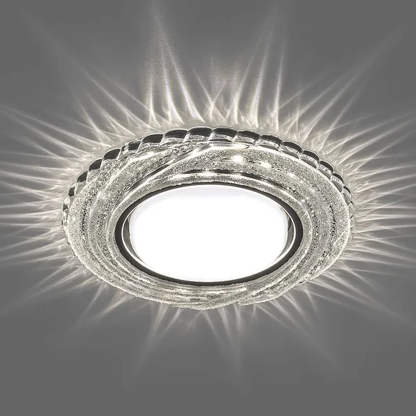 Св-к встр.с белой LED подсветкой Feron CD4037 потолочный GX53 без лампы, прозр., хром — фото 2