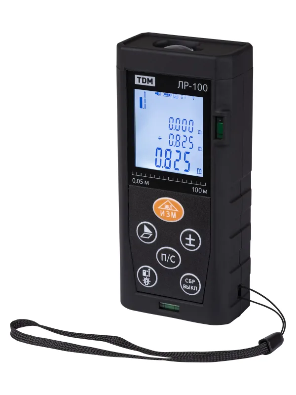 Лазерная рулетка ЛР-100, дальность 100 м, точность 2 мм, подсветка, IP54, 2хAAA, “Алмаз” TDM — фото 5