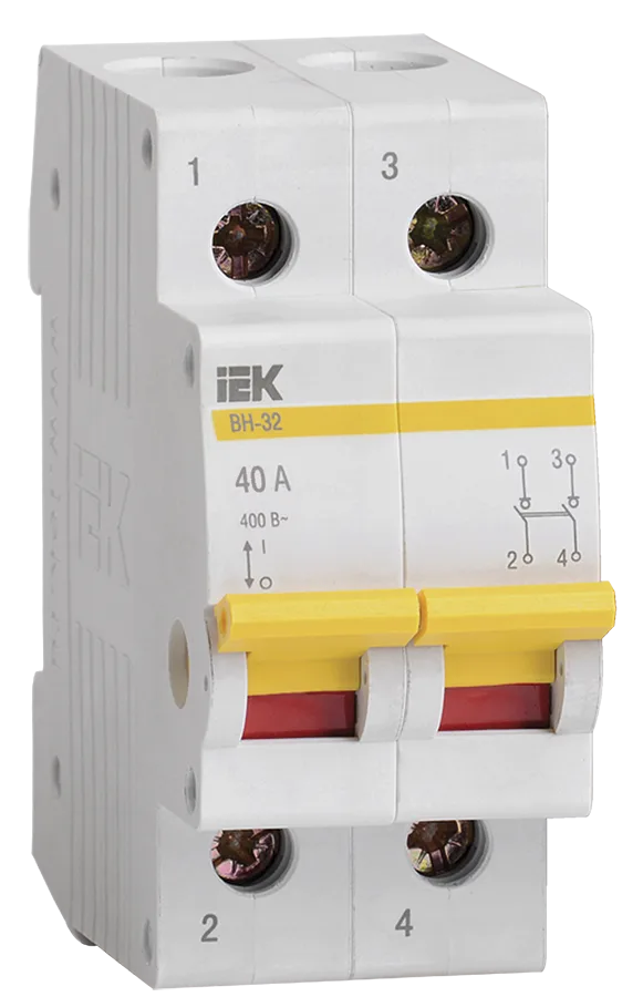 Выключатель нагрузки (мини-рубильник) ВН-32 2Р 40А IEK
