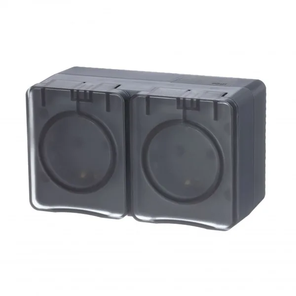 AtlasDesign Profi54 Розетка ОУ 2-ая с з/к со шторками 16А антрацит IP54 (уп.6шт) Schneider Electric Systeme Electric (Schneider Electric)