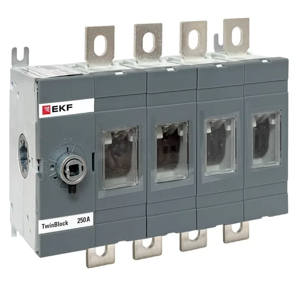 Рубильник 250A 4П без рукоятки управления TwinBlock EKF