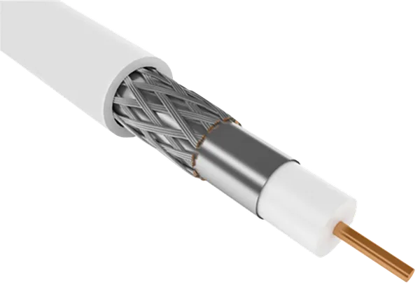 Кабель коаксиальный RG6 медный 75Ом FPE PVC белый (300м) GENERICA IEK