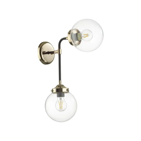 Бра E27 2*40W PRIAMA черный/золотой/прозрачный/стекло ODEON LIGHT