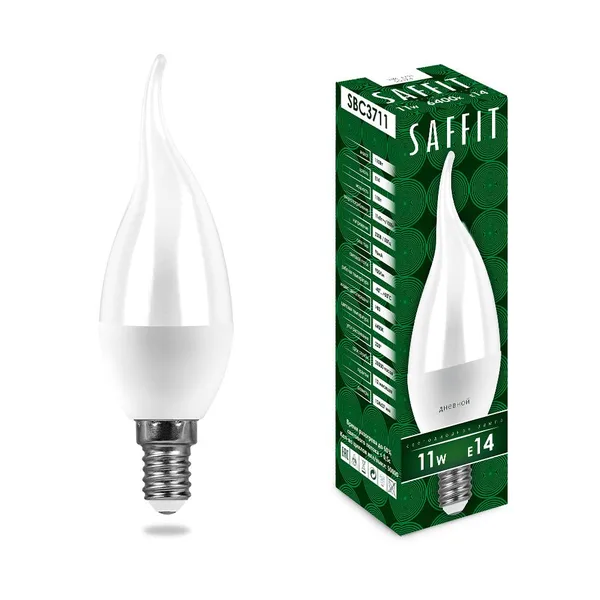 Лампа светодиодная SAFFIT SBC3711 Свеча на ветру E14 11W 6400K Feron
