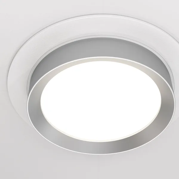 Встраиваемый светильник 1*GX53 15Вт Белый с Серебром IP20 Downlight DL086-GX53-RD-WS Technical Maytoni — фото 2