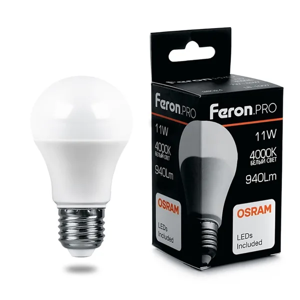 Лампа светодиодная Feron.PRO LB-1011 Шар E27 11W 4000K — фото 2