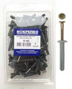 Дюбель-гвоздь гриб 6х40 (100 шт) НАКРЕПКО