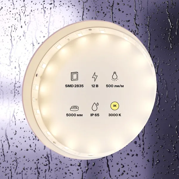 Лента светодиодная 12В 2835 4,8Вт/м 60LED/м 3000K 5м IP65 Technical Maytoni — фото 3