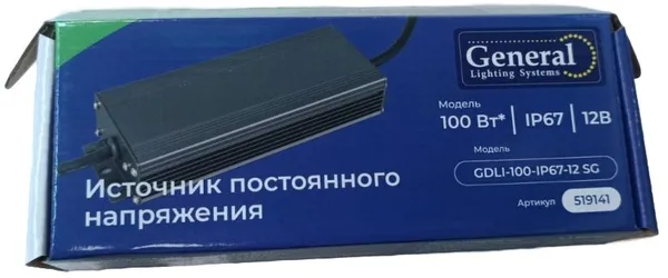Драйвер светодиодный GDLI-100-IP67-12 SG ультратонкий для лайтбокса General — фото 2