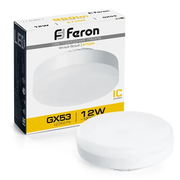 Лампа светодиодная Feron LB-453 GX53 12W 2700K — фото 2