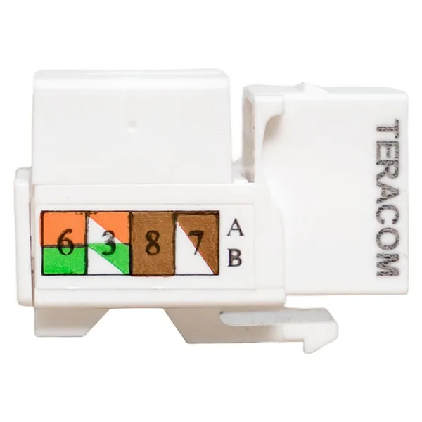 Модуль Keystone TERACOM PRO Cat,6 RJ-45 неэкранированный 110 IDC 90 градусов белый EKF — фото 3