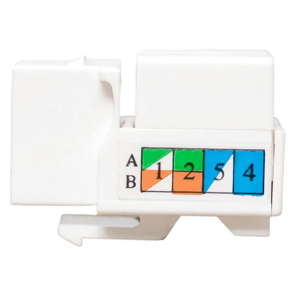 Модуль Keystone TERACOM PRO Cat,6 RJ-45 неэкранированный 110 IDC 90 градусов белый EKF — фото 4