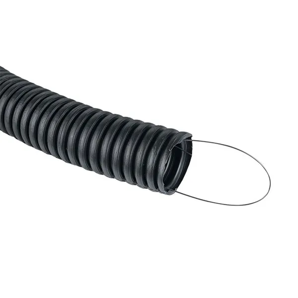 Труба гофр, ПНД с протяжкой d32 мм (25 м) черная EKF-Plast — фото 3