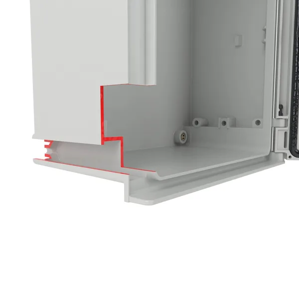 Цельный навесной шкаф из фибергласа без МП со сплошной дверью 400х300х200 (ВхШхГ) мм DKC — фото 4