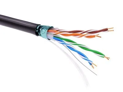 Информационный кабель экранированный F/UTP 4х2 CAT5E, PE, чёрный DKC