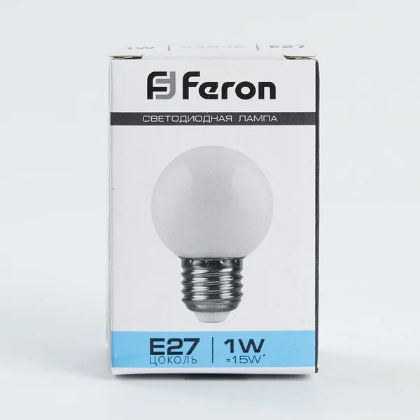 Лампа светодиодная Feron LB-37 Шарик E27 1W 6400K матовый — фото 6