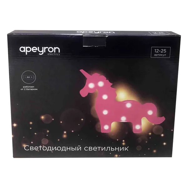 12-25 Светильник светодиодный "Единорог", 3 Вт, АБС-пластик, красный, 145 г., 300*240*30 мм, ТБ Apeyron — фото 3